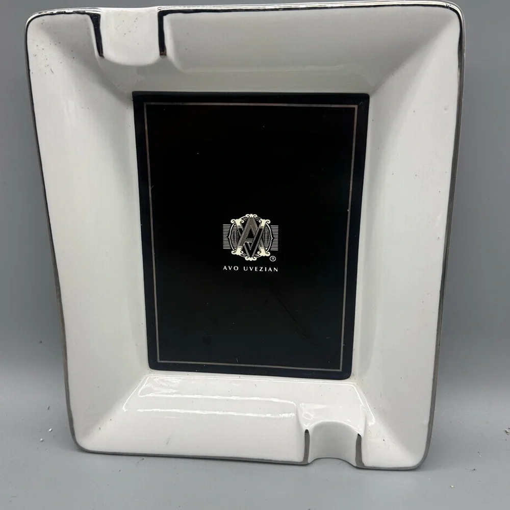 Avo Uvezian White and Black Ceramic Cigar ash tray
